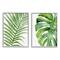 Stupell Industries Tropical Green Palms on Minimal White Background Gray Framed Wall Art